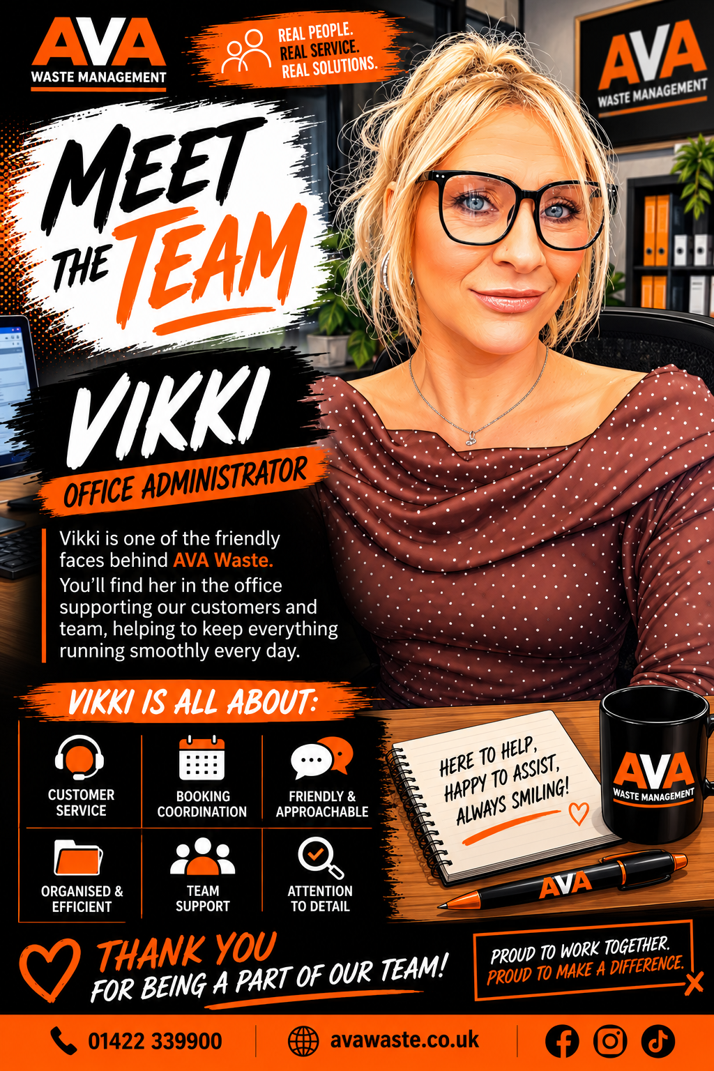 Vikki, Office Administrator at AVA Waste Management